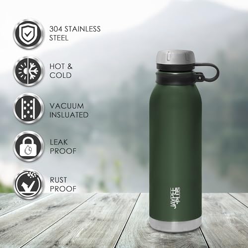 Jaypee Plus Charlie Stainless Steel 24 Hours Hot and Cold Water Bottle 750 ml| Leak Proof | Gym Bottle | Home | Kitchen | Hiking | Trekking | Travel, Army Green - Image 4