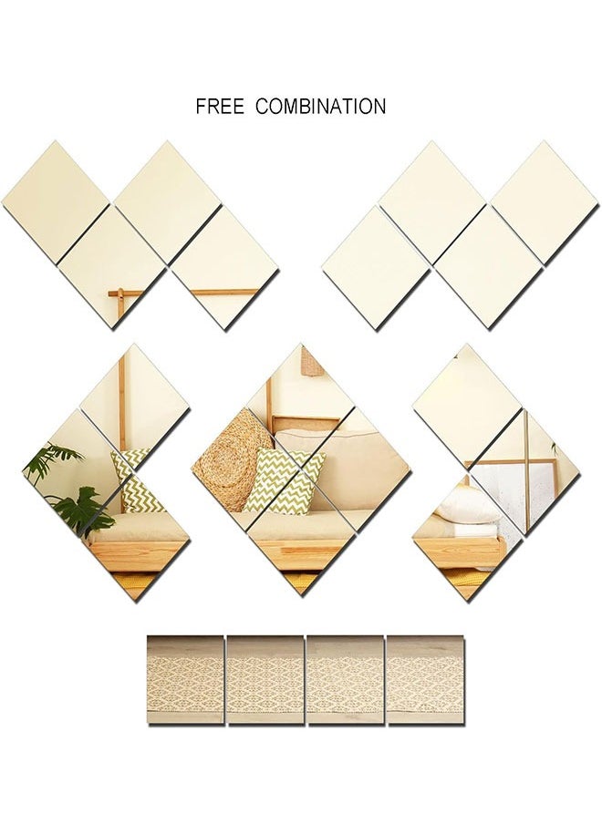 Golden - Mirror Wall Four Piece Collage Full-length Mirror Full-Length Mirror Dressing Mirror Bathroom Makeup Mirror - Image 1