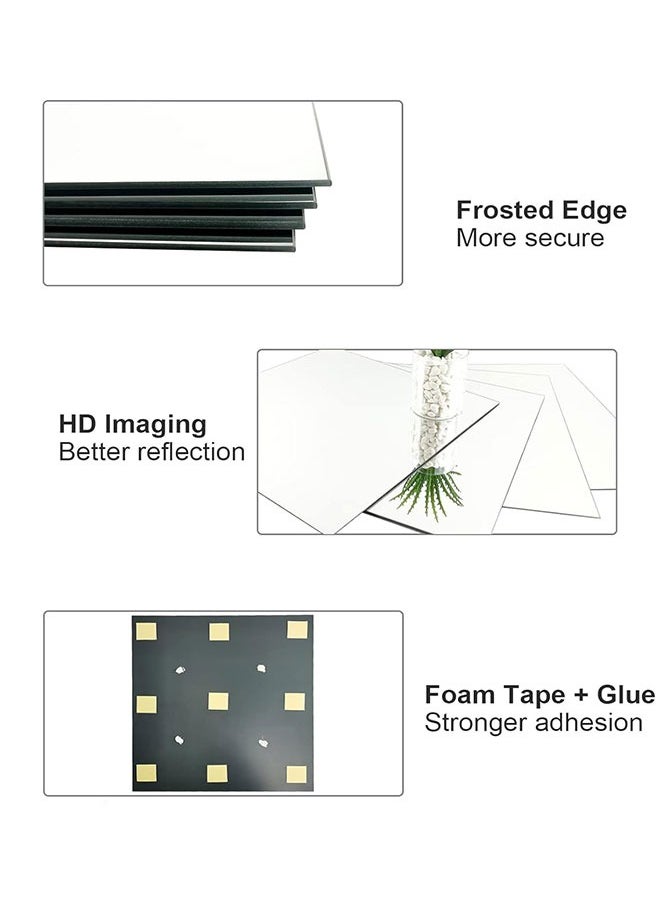 Golden - Mirror Wall Four Piece Collage Full-length Mirror Full-Length Mirror Dressing Mirror Bathroom Makeup Mirror - Image 1