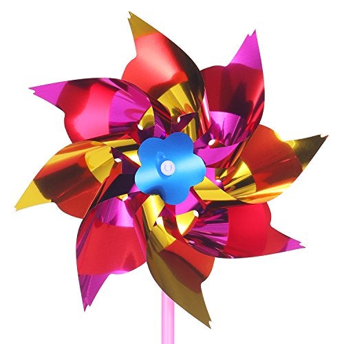 Hestya 50 Pcs Plastic Rainbow Pinwheel, Party Pinwheels DIY Lawn Windmill Set for Teenagers Toy Garden Party Lawn Decor, Assorted Color - Image 5