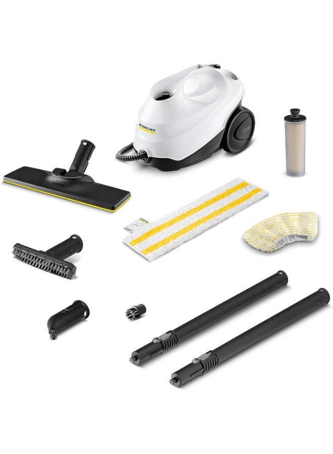 KARCHER STEAM CLEANER SC 3 EasyFix, 1900 W, 3.5 bar steam pressure, 1 Liter tank capacity, Heats up in just 30 seconds, Kills 99.99% of viruses & bacteria - 1.513-652 White/Black