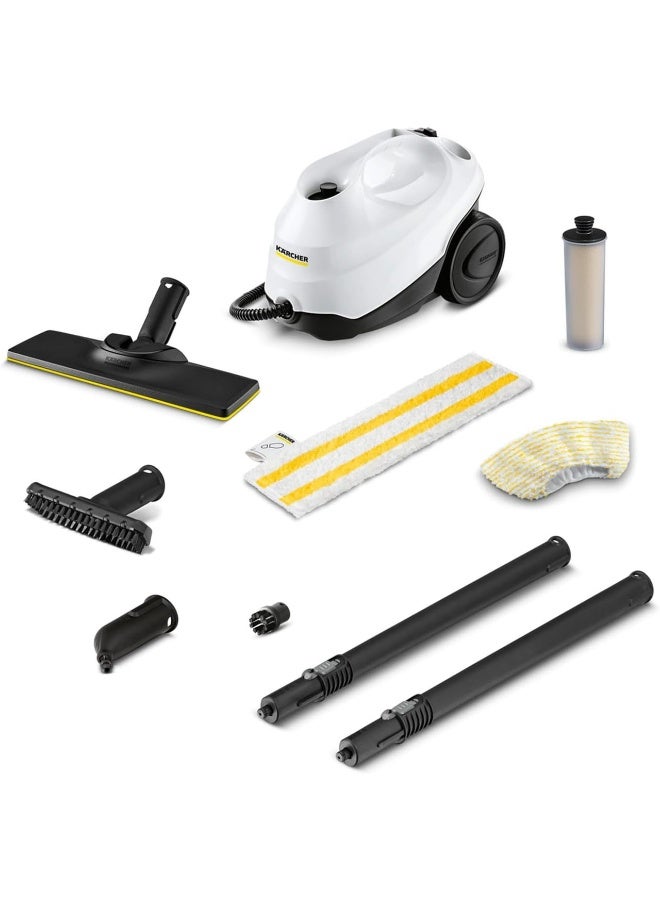 KARCHER SC 3 EasyFix Steam Cleaner – 1900W Fast Heat-Up Steam Cleaning Machine with Continuous Refill Tank for Home and Floor Cleaning 1900 W 77CBLBSG White/Black - Image 1