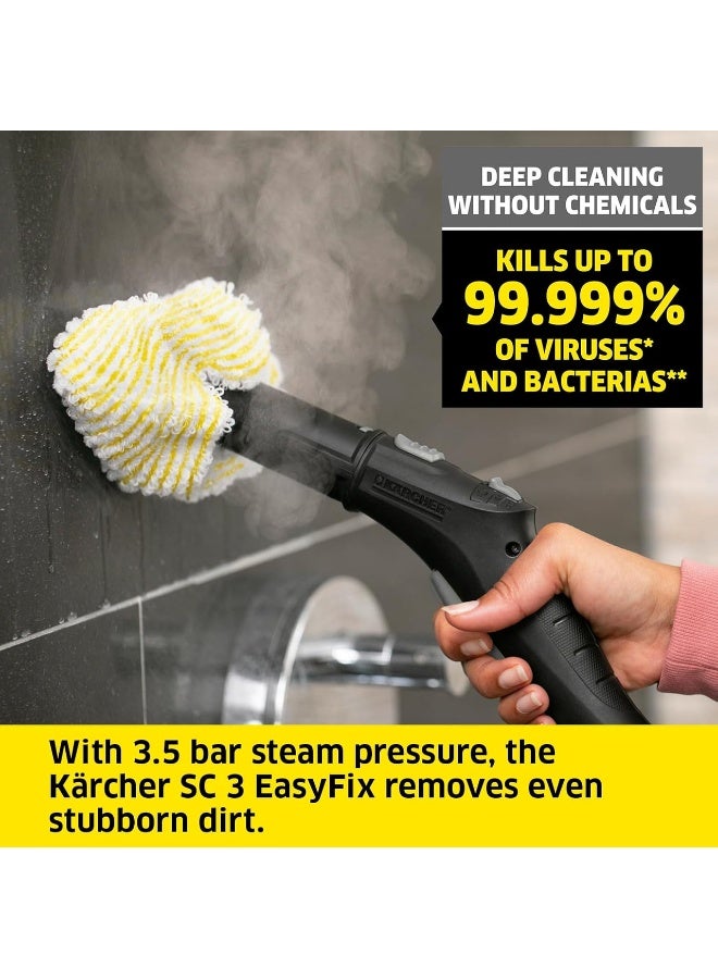 KARCHER SC 3 EasyFix Steam Cleaner – 1900W Fast Heat-Up Steam Cleaning Machine with Continuous Refill Tank for Home and Floor Cleaning 1900 W 77CBLBSG White/Black - Image 2