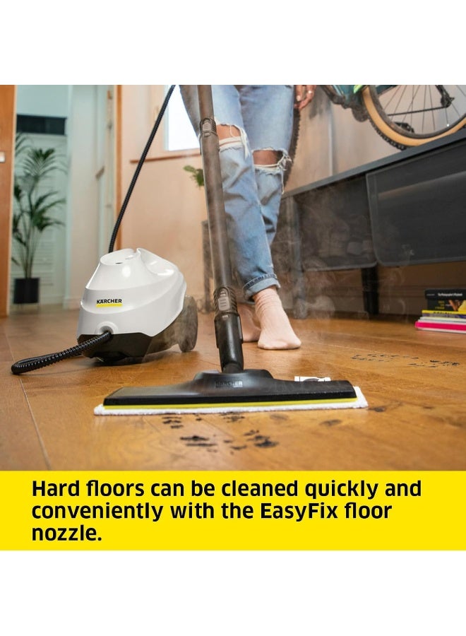 KARCHER SC 3 EasyFix Steam Cleaner – 1900W Fast Heat-Up Steam Cleaning Machine with Continuous Refill Tank for Home and Floor Cleaning 1900 W 77CBLBSG White/Black - Image 5