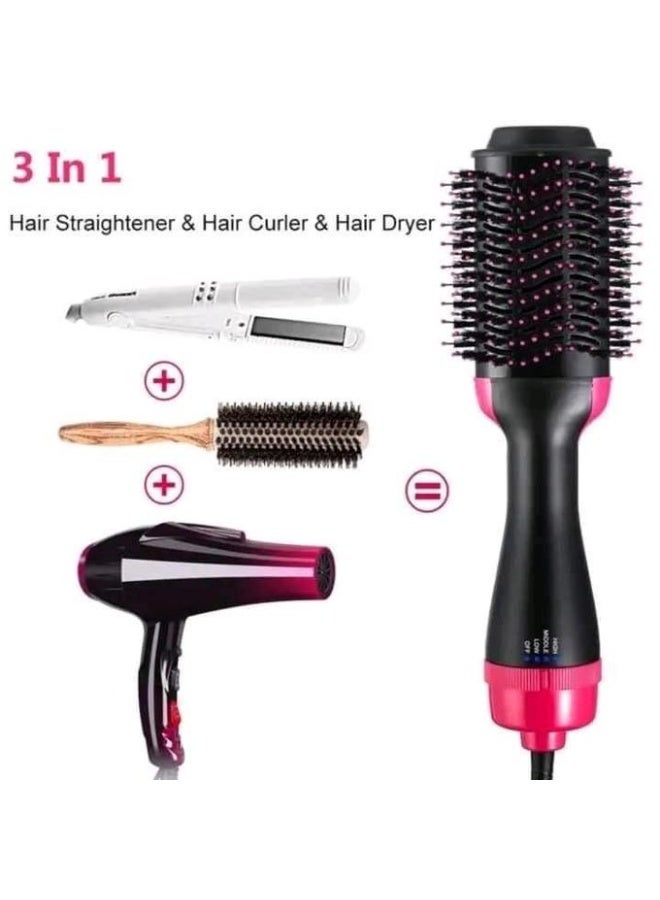 فرشاة ومجفف شعر بالهواء الساخن في منتج واحد أسود/وردي - Image 5