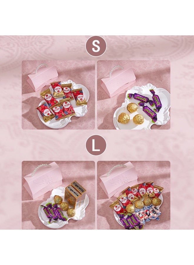 5-Piece Elegant Pink Pearl Handle Gift Box (13 X 8.5 X 7.5cm) with Ribbon & Embossed Pattern - Image 4