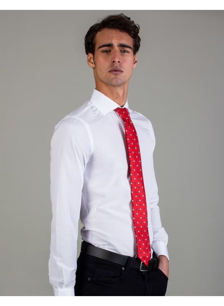 Tudors Slim Fit Plain White Men's Shirt - Image 2