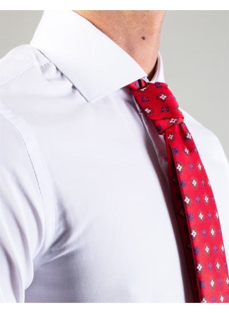 Tudors Slim Fit Plain White Men's Shirt - Image 4