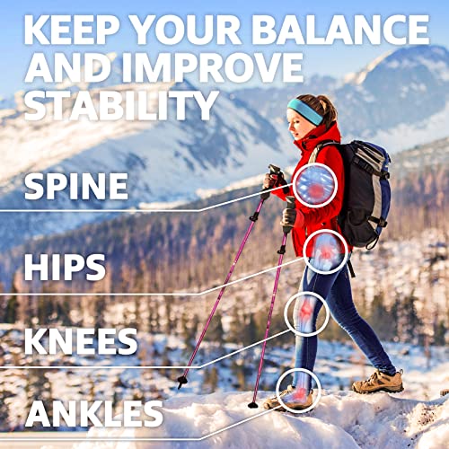 Covacure Hiking Poles Collapsible Trekking Poles - Aluminum Alloy 7075 Walking Sticks with Telescopic & Foldable Tri-fold Design Hiking Gear for Women Men, Camping, Climbing - Image 2