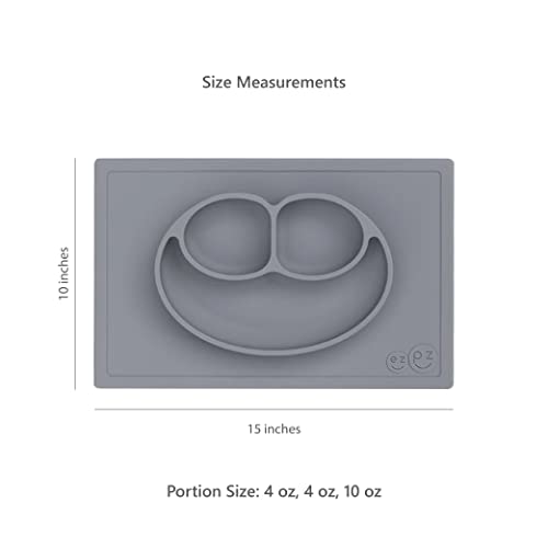 ezpz Happy Mat (Blush) - 24 Months+ - 100% Silicone Suction Placemat + Divided Plate with Three Compartments - Toddler + Preschool Essentials - Image 3