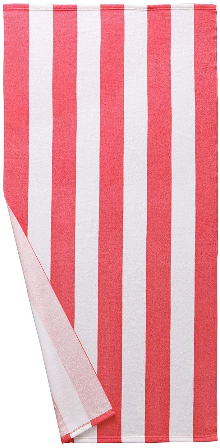 AMZ Large Beach & Pool Towel - 30"x60" Oversized Cabana Stripe, Hotel Quality-Luxuriously Soft, Absorbent & Plush Towel - Image 1