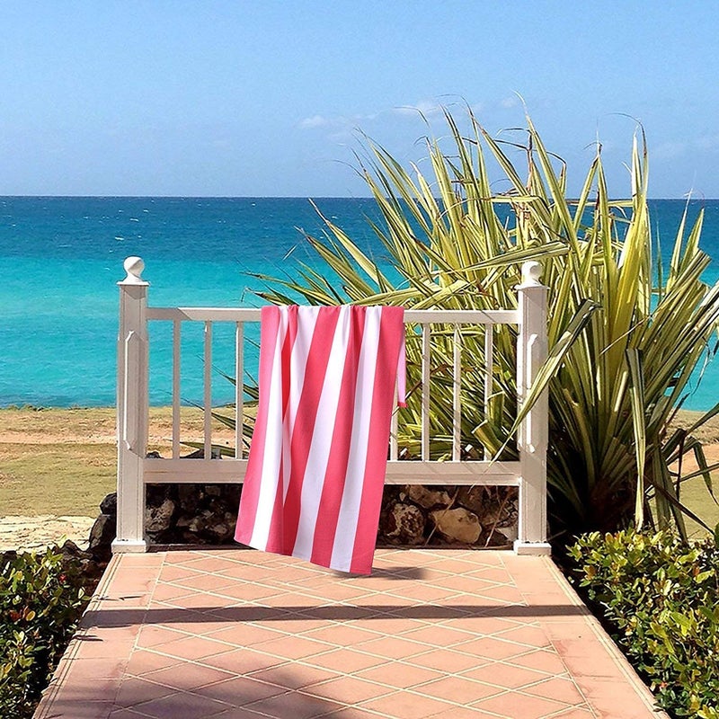 AMZ Large Beach & Pool Towel - 30"x60" Oversized Cabana Stripe, Hotel Quality-Luxuriously Soft, Absorbent & Plush Towel - Image 2
