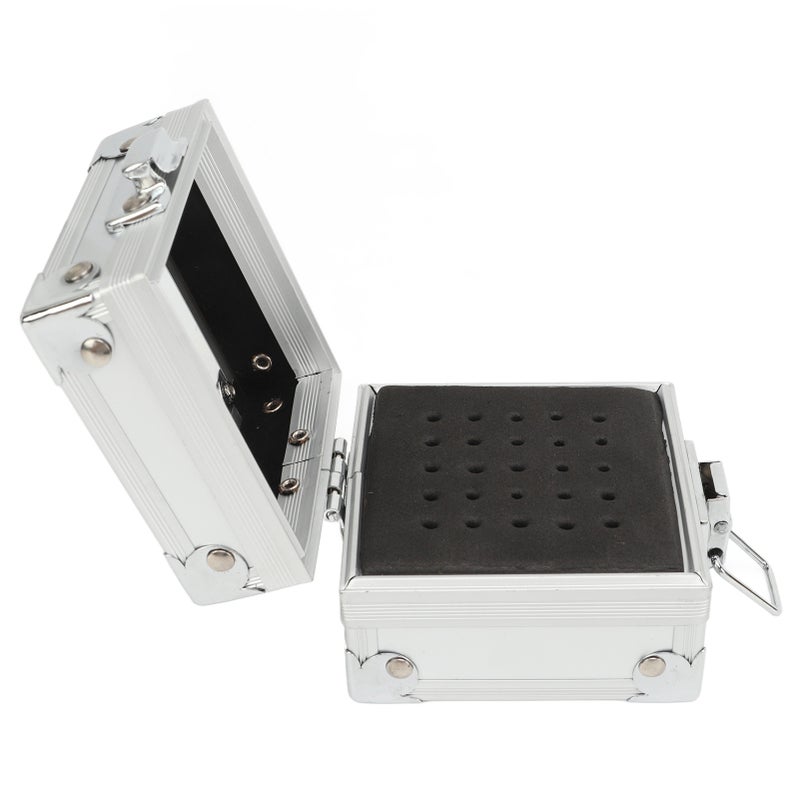Nail Drill Bits Holder Container 25 Holes Aluminum Alloy Nail Grinding Bits Storage Box Organizer Silver - Image 5