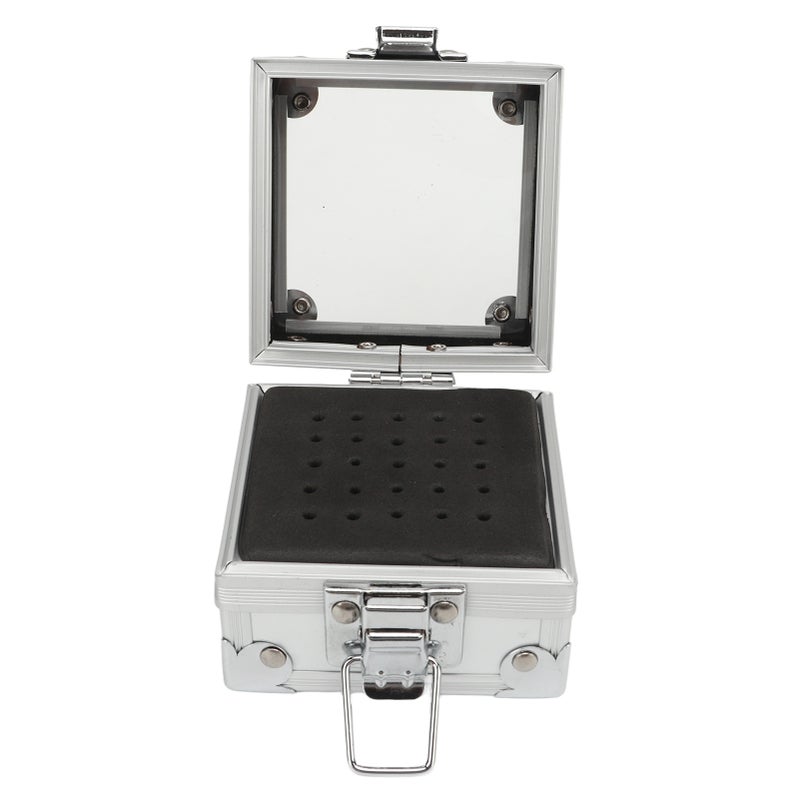 Nail Drill Bits Holder Container 25 Holes Aluminum Alloy Nail Grinding Bits Storage Box Organizer Silver - Image 3