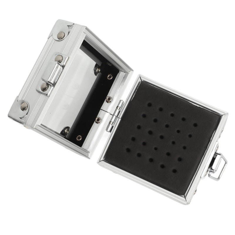 Nail Drill Bits Holder Container 25 Holes Aluminum Alloy Nail Grinding Bits Storage Box Organizer Silver - Image 4