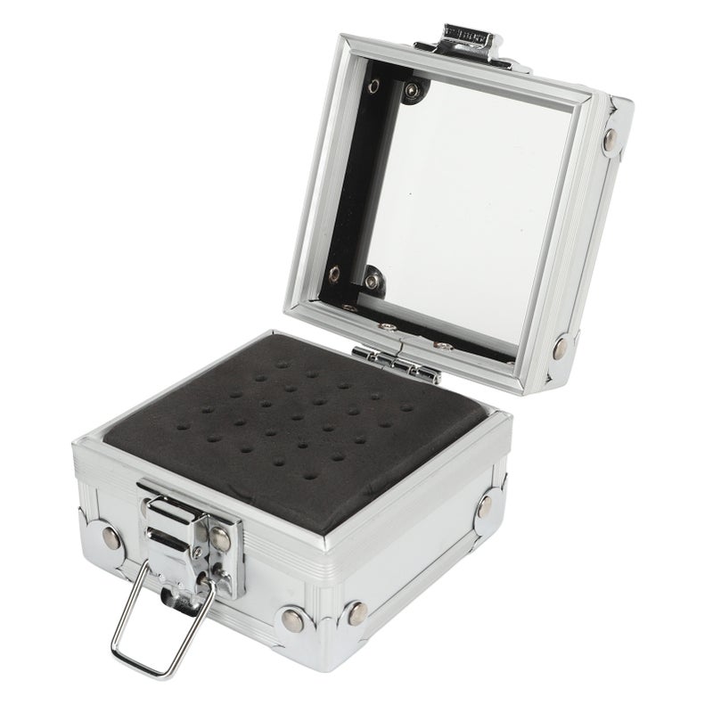 Nail Drill Bits Holder Container 25 Holes Aluminum Alloy Nail Grinding Bits Storage Box Organizer Silver - Image 2