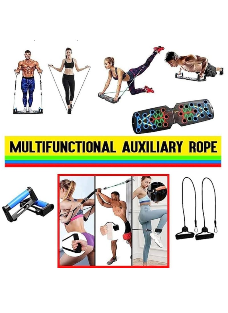THE ARTFUL BLEND 15-in-1 Push Up Board – Multi-Functional Home Gym Equipment for Men & Women | Foldable Chest & Arm Strength Training System with Resistance Bands & Accessories | Portable Fitness Equipment for Full-Body Workouts  - Image 1