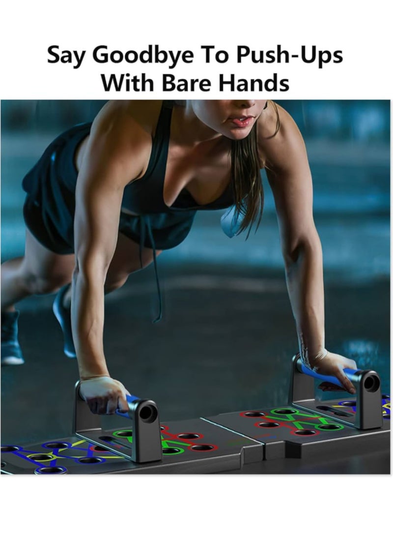 THE ARTFUL BLEND 15-in-1 Push Up Board – Multi-Functional Home Gym Equipment for Men & Women | Foldable Chest & Arm Strength Training System with Resistance Bands & Accessories | Portable Fitness Equipment for Full-Body Workouts  - Image 3