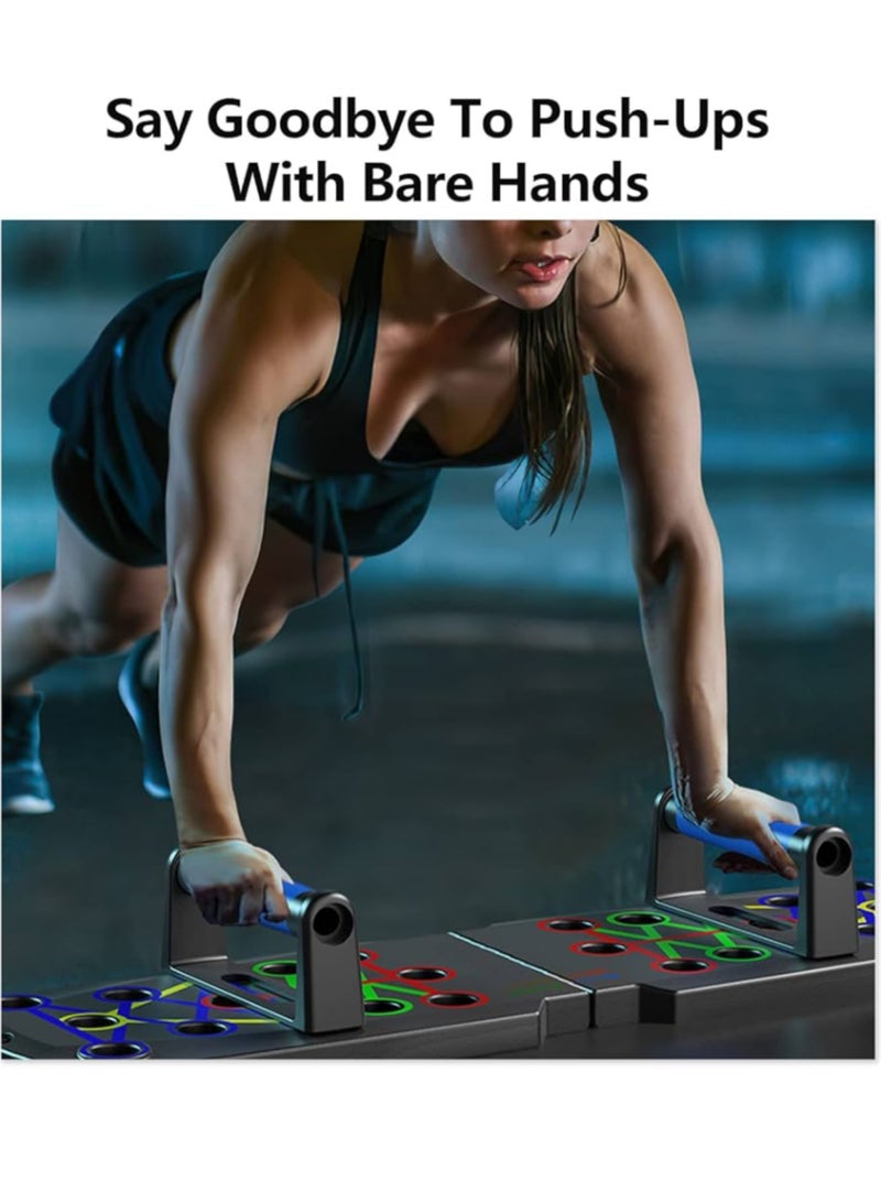 THE ARTFUL BLEND 15-in-1 Push Up Board – Multi-Functional Home Gym Equipment for Men & Women | Foldable Chest & Arm Strength Training System with Resistance Bands & Accessories | Portable Fitness Equipment for Full-Body Workouts  - Image 3