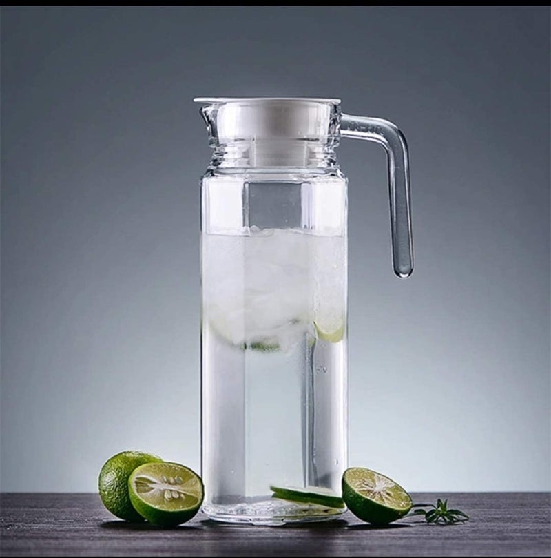 FitsFlair Juice and Water jug Glass jar Carafe for Green Tea Sun Tea hotCold Water and Beverages 1100 ML Set of 1 - Image 1