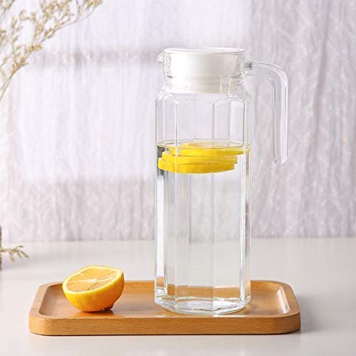 FitsFlair Juice and Water jug Glass jar Carafe for Green Tea Sun Tea hotCold Water and Beverages 1100 ML Set of 1 - Image 3