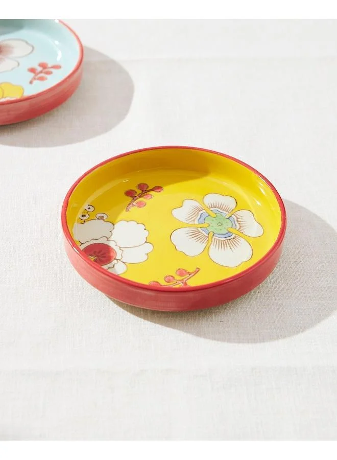 Hibiscus Bloom Snack Plate, Yellow