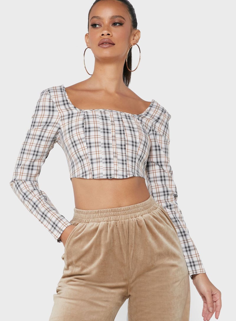Missguided Pleated Crop Top - Image 1