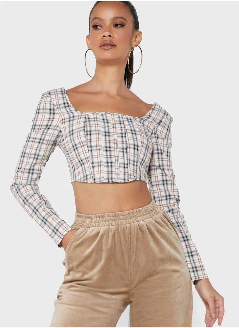 Missguided Pleated Crop Top