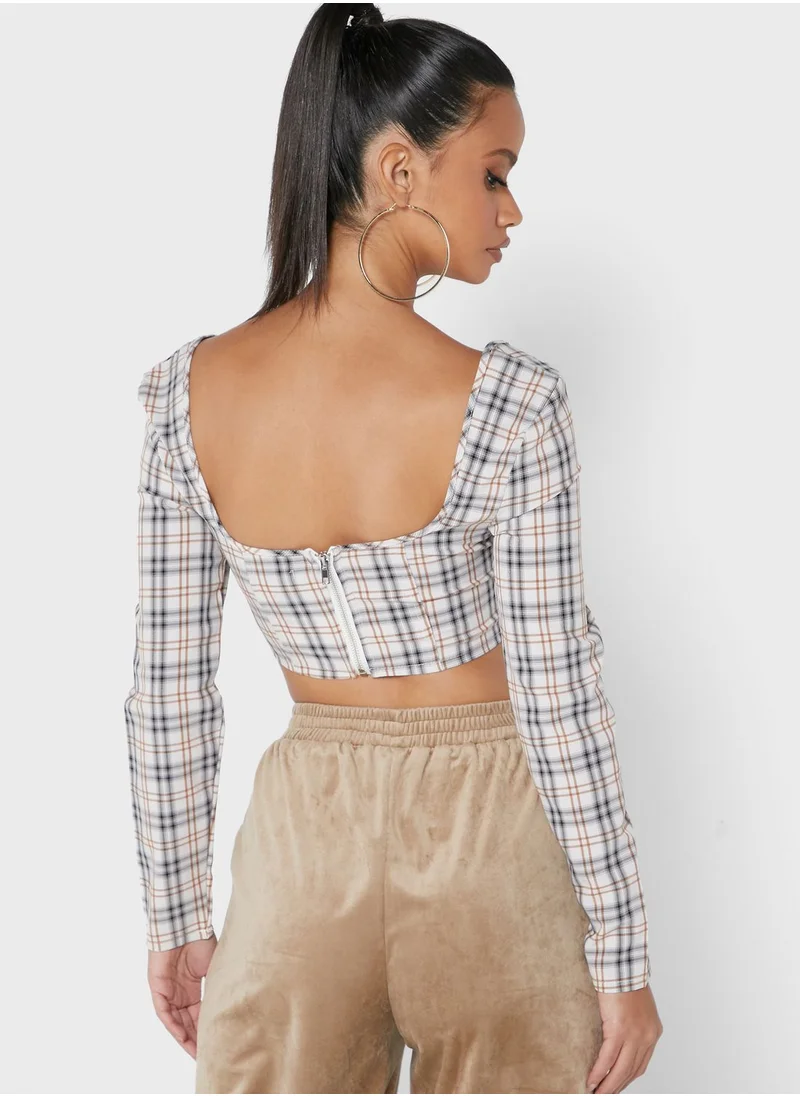 Missguided Pleated Crop Top