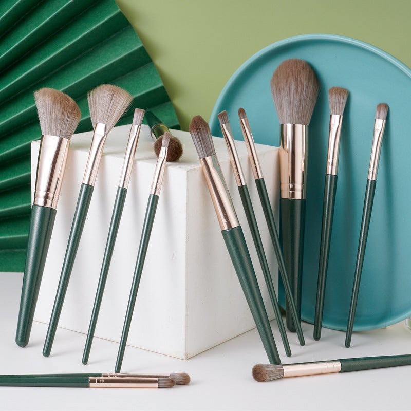 Huayang 14 Green Cloud Makeup Brush Suit Cangzhou Super Soft Powder Foundation Brush Blush Brush Beauty Tools - Image 3
