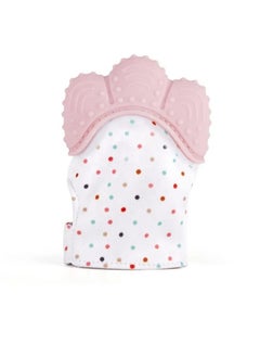Pikkaboo Organic 2in1 BPA Free nonslip baby mitten teether & pacifier - Pink  - Image 1