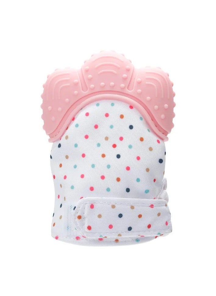 Pikkaboo - Organic 2in1 BPA Free nonslip baby mitten teether & pacifier - Pink - Image 1