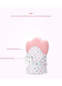 Pikkaboo Organic 2in1 BPA Free nonslip baby mitten teether & pacifier - Pink  - Image 4