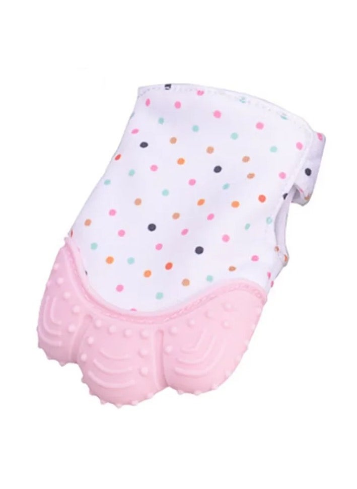 Pikkaboo - Organic 2in1 BPA Free nonslip baby mitten teether & pacifier - Pink - Image 1