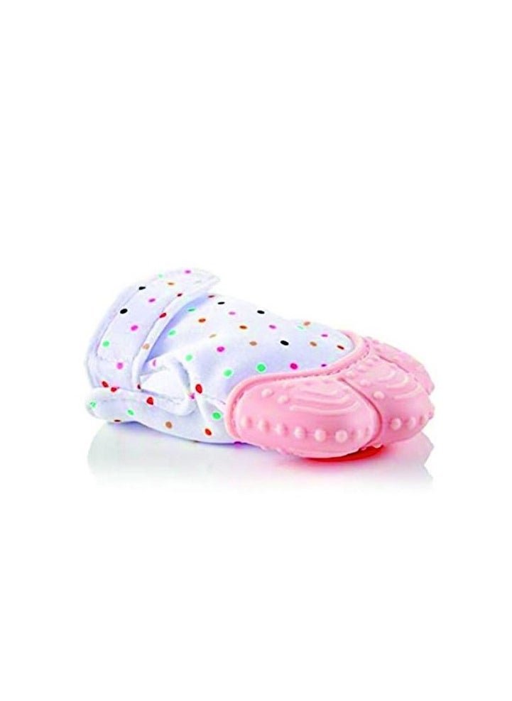 Pikkaboo - Organic 2in1 BPA Free nonslip baby mitten teether & pacifier - Pink - Image 1