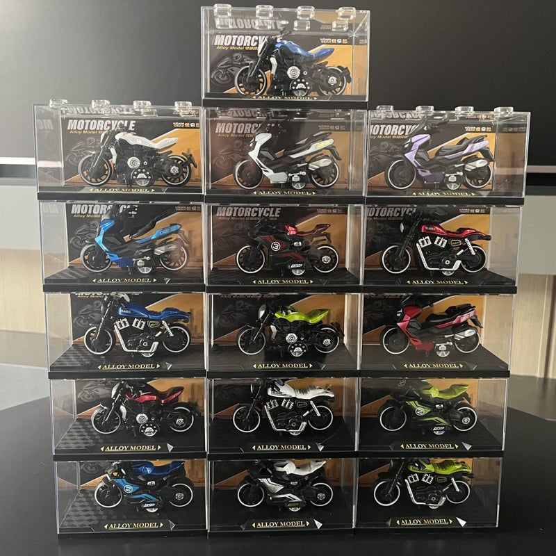 Cool Alloy Pull-Back Classic Motorcycle Model with Display Box - Image 1