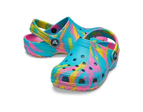 Crocs Unisex-Child Classic Marbled Tie Dye Clog, Digital Aqua/Multi, 4 Toddler - Image 4