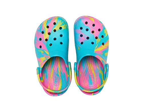 Crocs Unisex-Child Classic Marbled Tie Dye Clog, Digital Aqua/Multi, 4 Toddler - Image 5