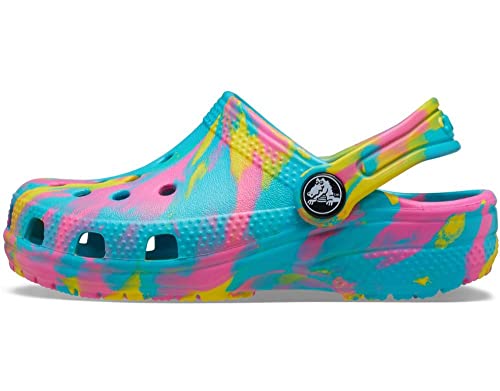 Crocs Unisex-Child Classic Marbled Tie Dye Clog, Digital Aqua/Multi, 4 Toddler - Image 3