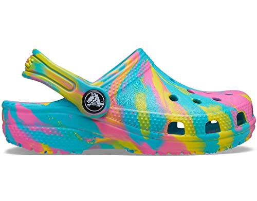 Crocs Unisex-Child Classic Marbled Tie Dye Clog, Digital Aqua/Multi, 4 Toddler - Image 2