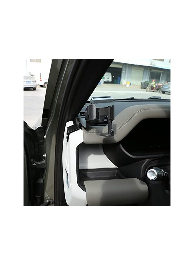 Green Tiger Alumium Alloy/ABS Car Interior Center Console Dashboard Main Co-Pilot Air Vent Mobile Phone Holder for Land Rover Defender 110 2020 2021 2022 Car Accessories (Style 2) - Image 5