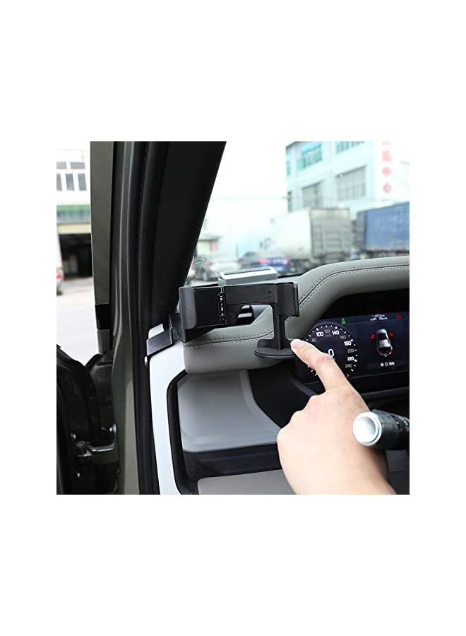 Green Tiger Alumium Alloy/ABS Car Interior Center Console Dashboard Main Co-Pilot Air Vent Mobile Phone Holder for Land Rover Defender 110 2020 2021 2022 Car Accessories (Style 2) - Image 4
