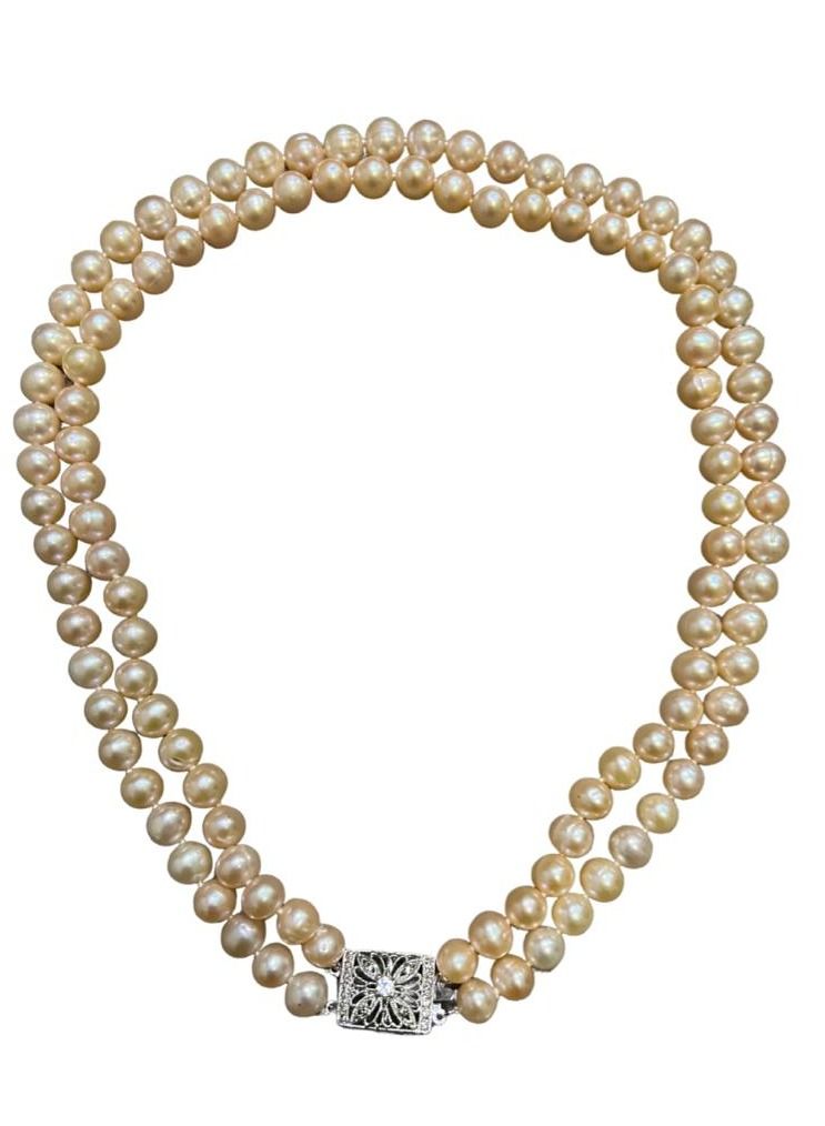 VENTIUP Pearl Embellished Choker Necklace Beige - Image 1
