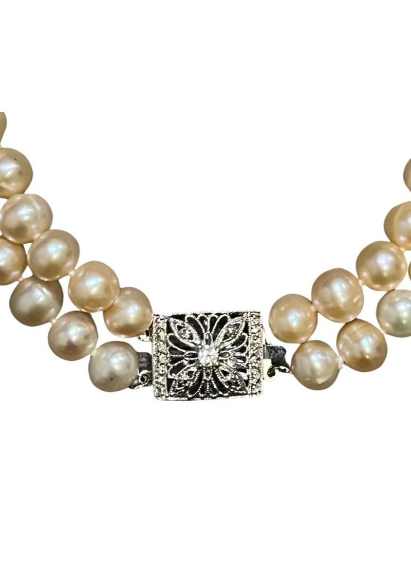 VENTIUP Pearl Embellished Choker Necklace Beige - Image 2