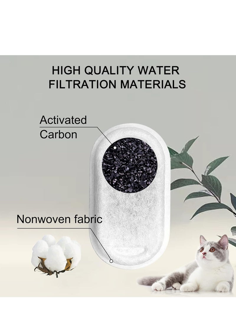 XiuWoo Petilog Cat Water Fountain Filters for 108/3.2L& 67oz/2L Stainless Steel Pet Water Dispenser Fountain Filter Replacement with 8 Sponges (8 Filters&8 Sponges) - Image 4