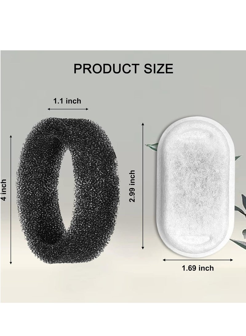 XiuWoo Petilog Cat Water Fountain Filters for 108/3.2L& 67oz/2L Stainless Steel Pet Water Dispenser Fountain Filter Replacement with 8 Sponges (8 Filters&8 Sponges) - Image 3