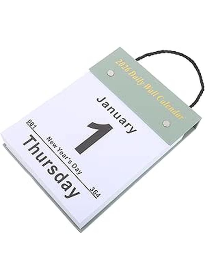 2026 Green Daily Tear Off Wall Calendar Large Date Planner For Home Office - Image 1