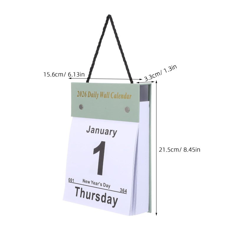 2026 Green Daily Tear Off Wall Calendar Large Date Planner For Home Office - Image 3