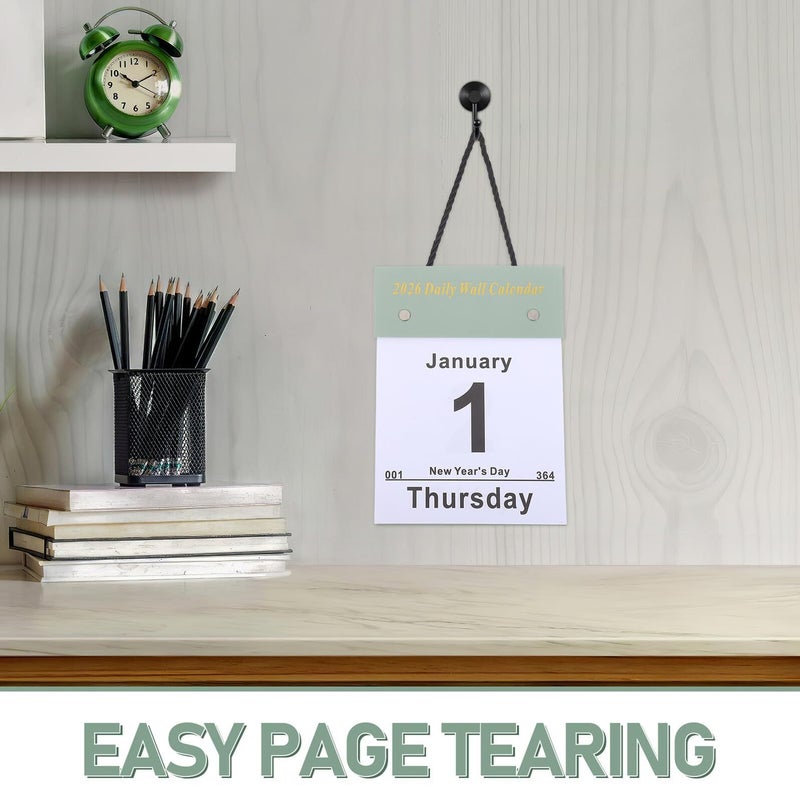 2026 Green Daily Tear Off Wall Calendar Large Date Planner For Home Office - Image 4