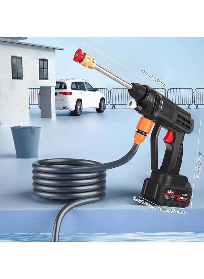 Cordless Pressure Washer, 300W Portable High Pressure Spray Water Gun with Rechargeable Battery, Adjustable Spray Nozzle,5M Hose, Washer Machine for Garden Floor Cleaning, Watering - Image 2